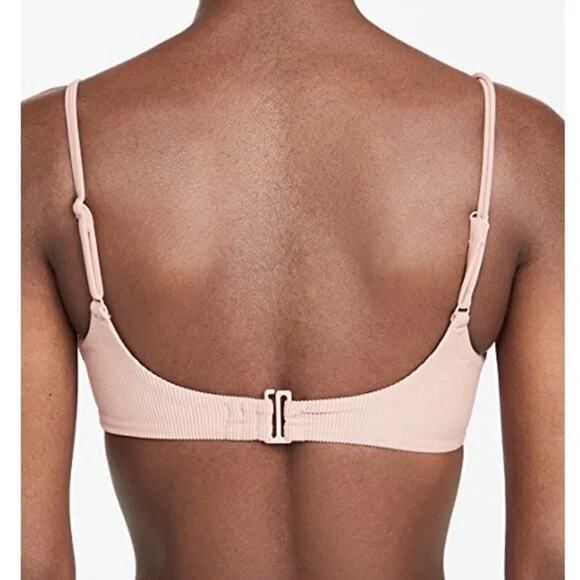 NWT Good American Ribbed Bikini Top 3XL Desert Rose Pink Mauve - Picture 2 of 8